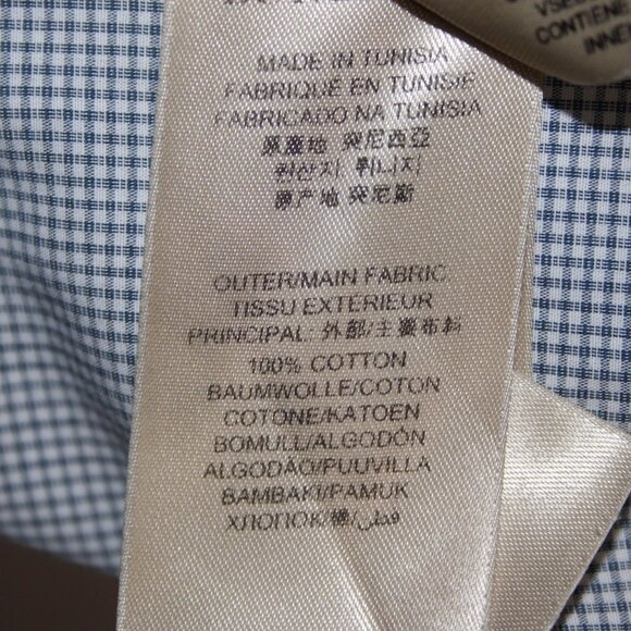 Burberry Shirt Sz 16.5 Navy Blue White Collared Button Down 100% Cotton Shirt - Picture 9 of 12